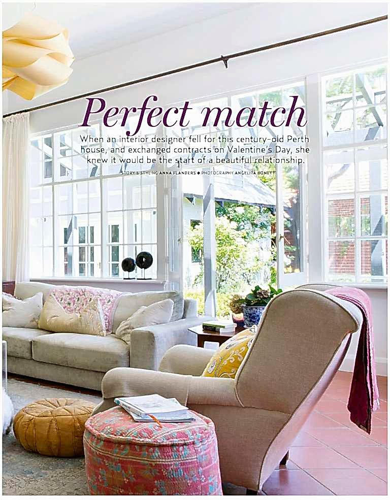 @P@ 1 Australian House & Garden 123Perfect match
When an interior designer fell for this century-old Perth house, and exchanged contracts on Valentine’s Day, she knew it would be the start of a beautiful relationship.
STORY & STYLING ANNA FLANDERS PHOTOGRAPHY ANGELITA BONETTI
HG0614p123_ Pearson - 122 2014-04-15T10:58:13+10:00