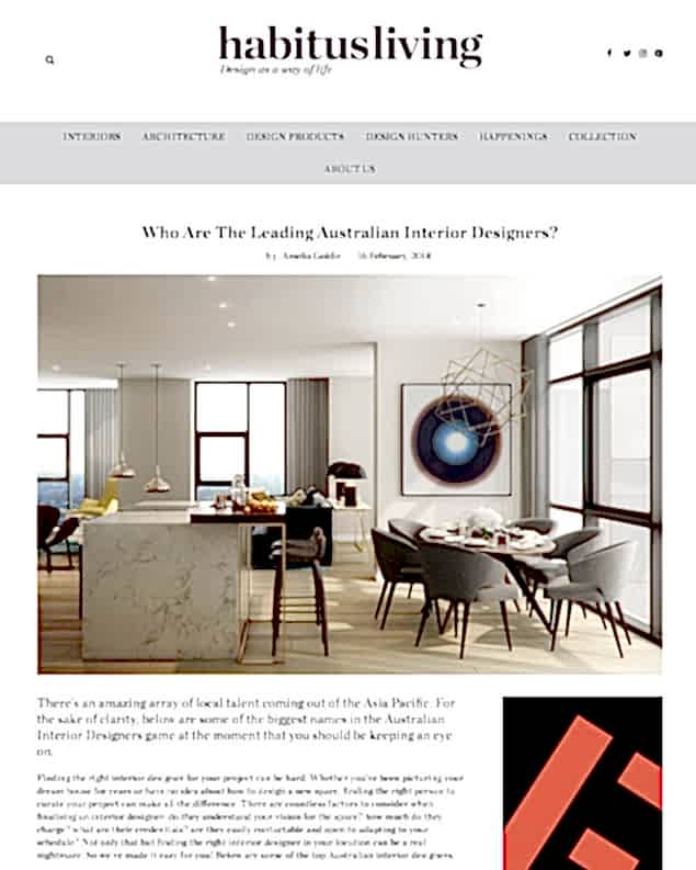 Published in Habitus online newsletter, design as a way of life – https://www.habitusliving.com/design-hunters/leading-australian-interior-designers